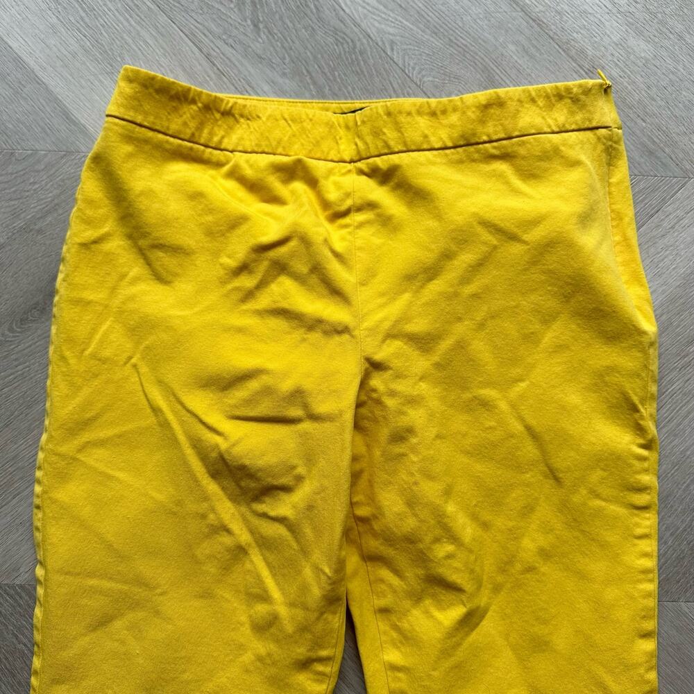 Talbots Chatham Ankle Pants Yellow Cropped 4P 4 Petite Daisy Flat Front - Picture 4 of 10